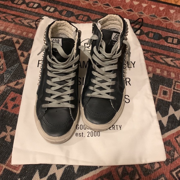 Golden Goose Slide Mid-Top Leather Stud Sneakers - Picture 6 of 7